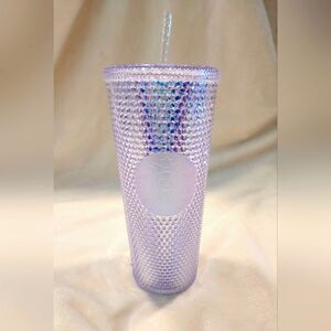 Starbucks Purple and Silver Coffee Tumbler with Textured Design